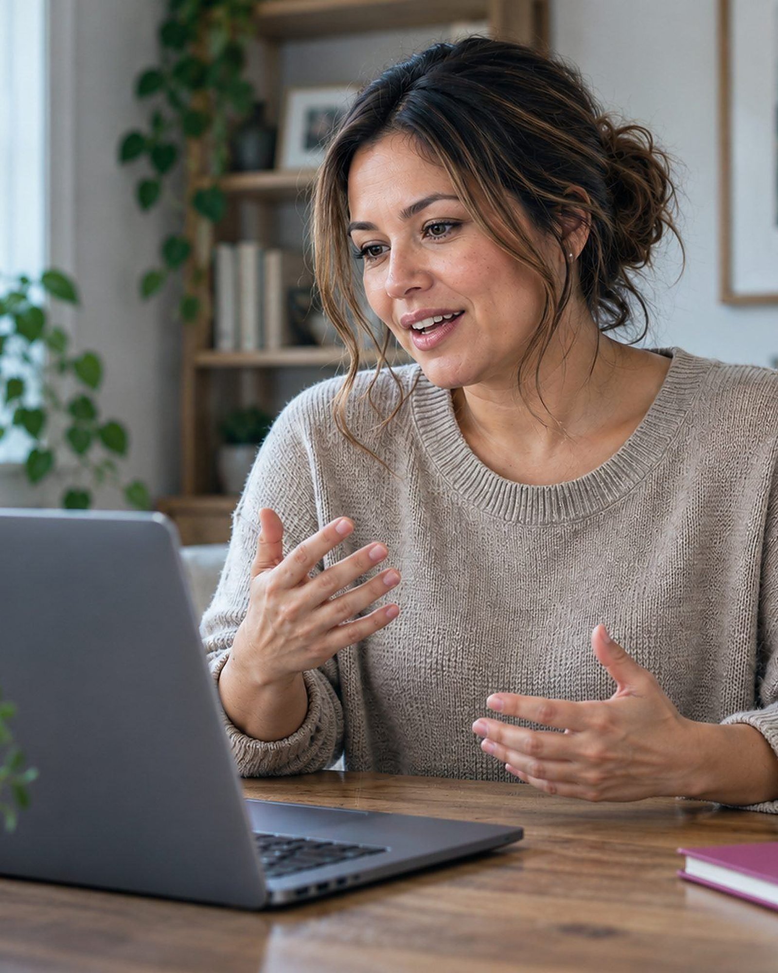Nurse practitioner on a telehealth consultation with a new patient